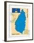 Stamp with Map and Flag of Saint Lucia-Perysty-Framed Art Print