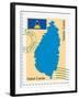 Stamp with Map and Flag of Saint Lucia-Perysty-Framed Art Print