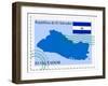 Stamp with Map and Flag of Salvador-Perysty-Framed Art Print