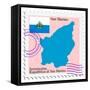 Stamp with Map and Flag of San Marino-Perysty-Framed Stretched Canvas
