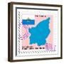 Stamp with Map and Flag of San Marino-Perysty-Framed Premium Giclee Print