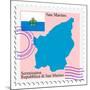 Stamp with Map and Flag of San Marino-Perysty-Mounted Art Print