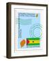 Stamp with Map and Flag of Sao Tome and Principe-Perysty-Framed Art Print