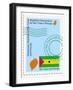 Stamp with Map and Flag of Sao Tome and Principe-Perysty-Framed Art Print