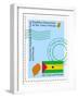 Stamp with Map and Flag of Sao Tome and Principe-Perysty-Framed Art Print