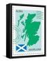 Stamp with Map and Flag of Scotland-Perysty-Framed Stretched Canvas