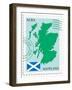 Stamp with Map and Flag of Scotland-Perysty-Framed Art Print