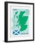 Stamp with Map and Flag of Scotland-Perysty-Framed Art Print