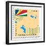 Stamp with Map and Flag of Seychelles-Perysty-Framed Premium Giclee Print