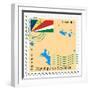 Stamp with Map and Flag of Seychelles-Perysty-Framed Premium Giclee Print
