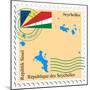 Stamp with Map and Flag of Seychelles-Perysty-Mounted Premium Giclee Print