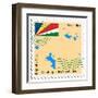 Stamp with Map and Flag of Seychelles-Perysty-Framed Art Print