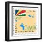 Stamp with Map and Flag of Seychelles-Perysty-Framed Art Print