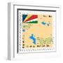 Stamp with Map and Flag of Seychelles-Perysty-Framed Art Print