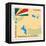 Stamp with Map and Flag of Seychelles-Perysty-Framed Stretched Canvas