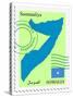 Stamp with Map and Flag of Somalia-Perysty-Stretched Canvas