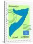 Stamp with Map and Flag of Somalia-Perysty-Stretched Canvas