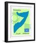 Stamp with Map and Flag of Somalia-Perysty-Framed Art Print
