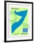 Stamp with Map and Flag of Somalia-Perysty-Framed Art Print