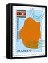 Stamp with Map and Flag of Swaziland-Perysty-Framed Stretched Canvas