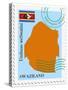 Stamp with Map and Flag of Swaziland-Perysty-Stretched Canvas