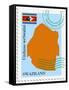 Stamp with Map and Flag of Swaziland-Perysty-Framed Stretched Canvas