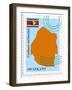 Stamp with Map and Flag of Swaziland-Perysty-Framed Art Print