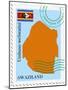Stamp with Map and Flag of Swaziland-Perysty-Mounted Art Print