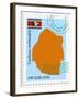 Stamp with Map and Flag of Swaziland-Perysty-Framed Art Print