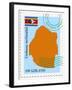 Stamp with Map and Flag of Swaziland-Perysty-Framed Art Print