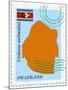 Stamp with Map and Flag of Swaziland-Perysty-Mounted Art Print