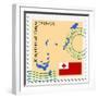 Stamp with Map and Flag of Tonga-Perysty-Framed Premium Giclee Print