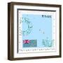 Stamp with Map and Flag of Tuvalu-Perysty-Framed Art Print