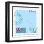 Stamp with Map and Flag of Tuvalu-Perysty-Framed Art Print