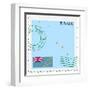 Stamp with Map and Flag of Tuvalu-Perysty-Framed Art Print