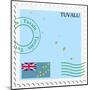 Stamp with Map and Flag of Tuvalu-Perysty-Mounted Art Print