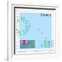 Stamp with Map and Flag of Tuvalu-Perysty-Framed Art Print