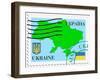 Stamp with Map and Flag of Ukraine-Perysty-Framed Art Print