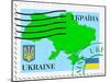 Stamp with Map and Flag of Ukraine-Perysty-Mounted Art Print