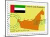 Stamp with Map and Flag of United Arab Emirates-Perysty-Mounted Art Print