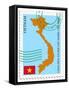 Stamp with Map and Flag of Vietnam-Perysty-Framed Stretched Canvas