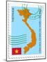 Stamp with Map and Flag of Vietnam-Perysty-Mounted Art Print