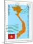 Stamp with Map and Flag of Vietnam-Perysty-Mounted Art Print