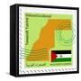 Stamp with Map and Flag of Western Sahara-Perysty-Framed Stretched Canvas