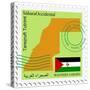 Stamp with Map and Flag of Western Sahara-Perysty-Stretched Canvas