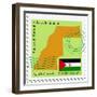 Stamp with Map and Flag of Western Sahara-Perysty-Framed Premium Giclee Print