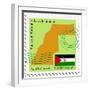 Stamp with Map and Flag of Western Sahara-Perysty-Framed Premium Giclee Print