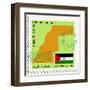 Stamp with Map and Flag of Western Sahara-Perysty-Framed Art Print