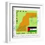 Stamp with Map and Flag of Western Sahara-Perysty-Framed Art Print