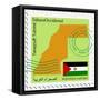 Stamp with Map and Flag of Western Sahara-Perysty-Framed Stretched Canvas